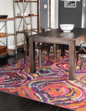 Multicolor 9' x 12' 2 Estrella Rectangle Area Rug 100% Polypropylene Non-Shedding Stain Resistant Carpet Colorful Modern Abstract Design Easy Clean for Home Decor for Sale at Rug Engine