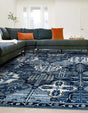 Blue 7' 1 x 10' La Jolla Rectangle Area Rug 100% Polypropylene Traditional Pattern Easy Clean Carpet for Living, Dining, Bedroom, Office for Sale at Rug Engine