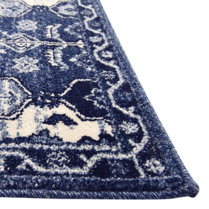 Blue 5' 3 x 8' La Jolla Rectangle Area Rug 100% Polypropylene Traditional Pattern Easy Clean Carpet for Living, Dining, Bedroom, Office for Sale at Rug Engine