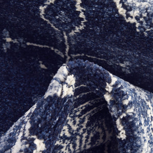 Blue 5' 3 x 8' La Jolla Rectangle Area Rug 100% Polypropylene Traditional Pattern Easy Clean Carpet for Living, Dining, Bedroom, Office for Sale at Rug Engine