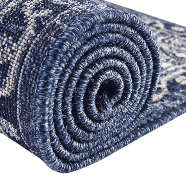 Blue 5' 3 x 8' La Jolla Rectangle Area Rug 100% Polypropylene Traditional Pattern Easy Clean Carpet for Living, Dining, Bedroom, Office for Sale at Rug Engine
