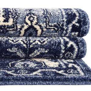 Blue 5' 3 x 8' La Jolla Rectangle Area Rug 100% Polypropylene Traditional Pattern Easy Clean Carpet for Living, Dining, Bedroom, Office for Sale at Rug Engine