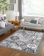 Gray 3' 1 x 5' 3 La Jolla Rectangle Area Rug 100% Polypropylene Traditional Pattern Easy Clean Carpet for Living, Dining, Bedroom, Office for Sale at Rug Engine