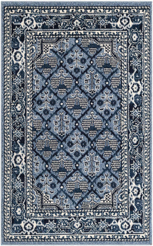 Blue 3' 1 x 5' 3 La Jolla Rectangle Area Rug 100% Polypropylene Traditional Pattern Easy Clean Carpet for Living, Dining, Bedroom, Office for Sale at Rug Engine
