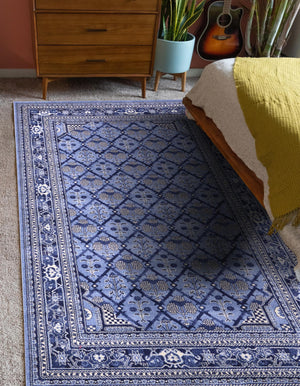 Blue 2' x 3' 1 La Jolla Rectangle Area Rug 100% Polypropylene Traditional Pattern Easy Clean Carpet for Living, Dining, Bedroom, Office for Sale at Rug Engine
