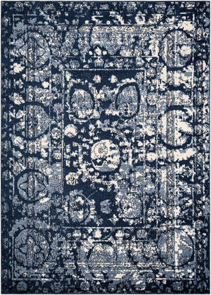 Blue 7' 1 x 10' La Jolla Rectangle Area Rug 100% Polypropylene Traditional Pattern Easy Clean Carpet for Living, Dining, Bedroom, Office for Sale at Rug Engine