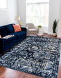 Blue 10' x 14' 1 La Jolla Rectangle Area Rug 100% Polypropylene Traditional Pattern Easy Clean Carpet for Living, Dining, Bedroom, Office for Sale at Rug Engine