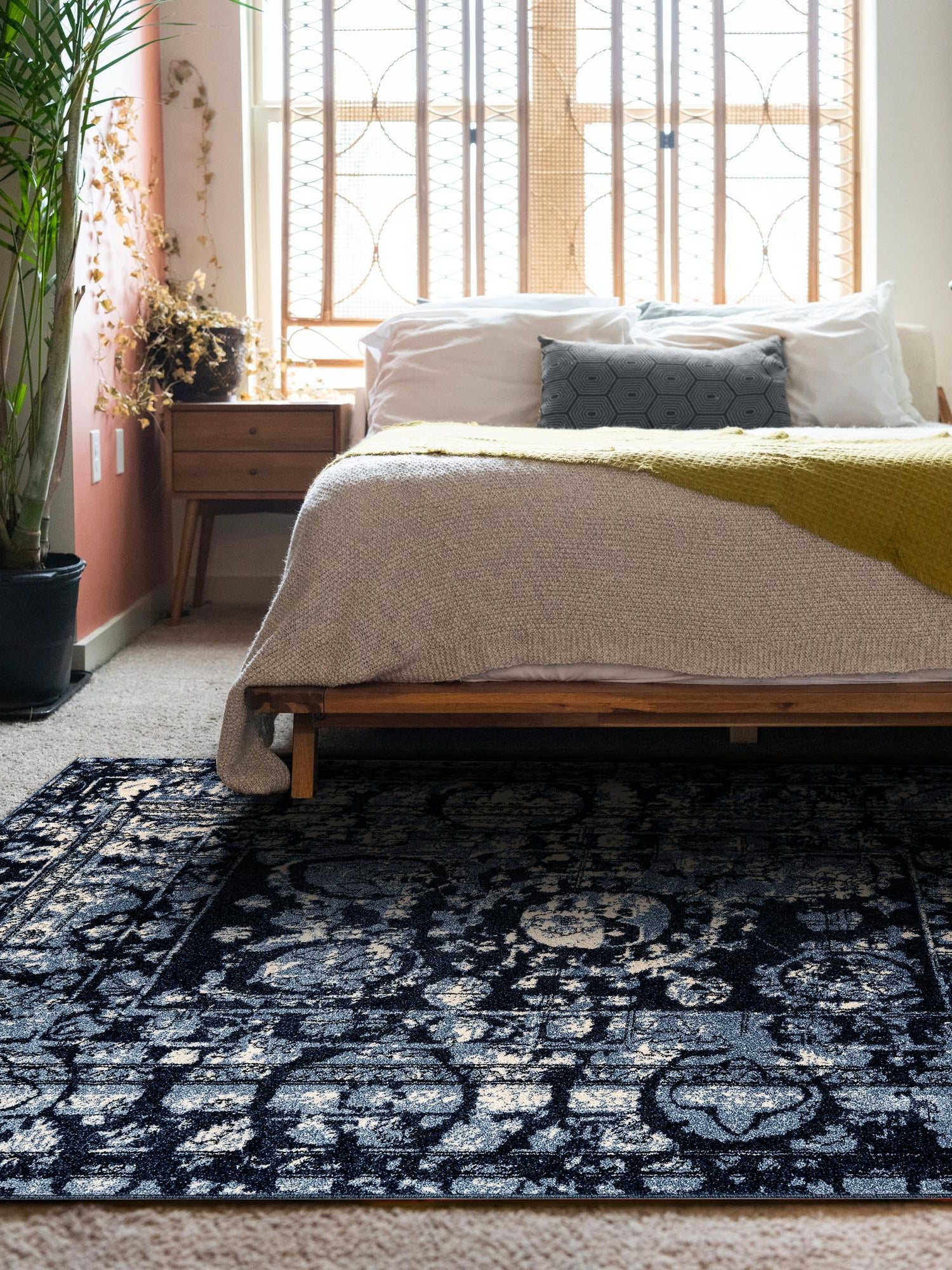 Blue 10' x 13' 1 La Jolla Rectangle Area Rug 100% Polypropylene Traditional Pattern Easy Clean Carpet for Living, Dining, Bedroom, Office for Sale at Rug Engine