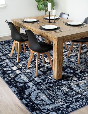 Blue 10' x 14' 1 La Jolla Rectangle Area Rug 100% Polypropylene Traditional Pattern Easy Clean Carpet for Living, Dining, Bedroom, Office for Sale at Rug Engine