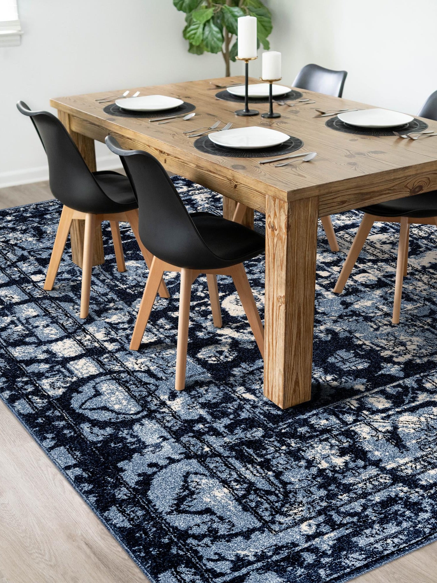 Blue 10' x 13' 1 La Jolla Rectangle Area Rug 100% Polypropylene Traditional Pattern Easy Clean Carpet for Living, Dining, Bedroom, Office for Sale at Rug Engine
