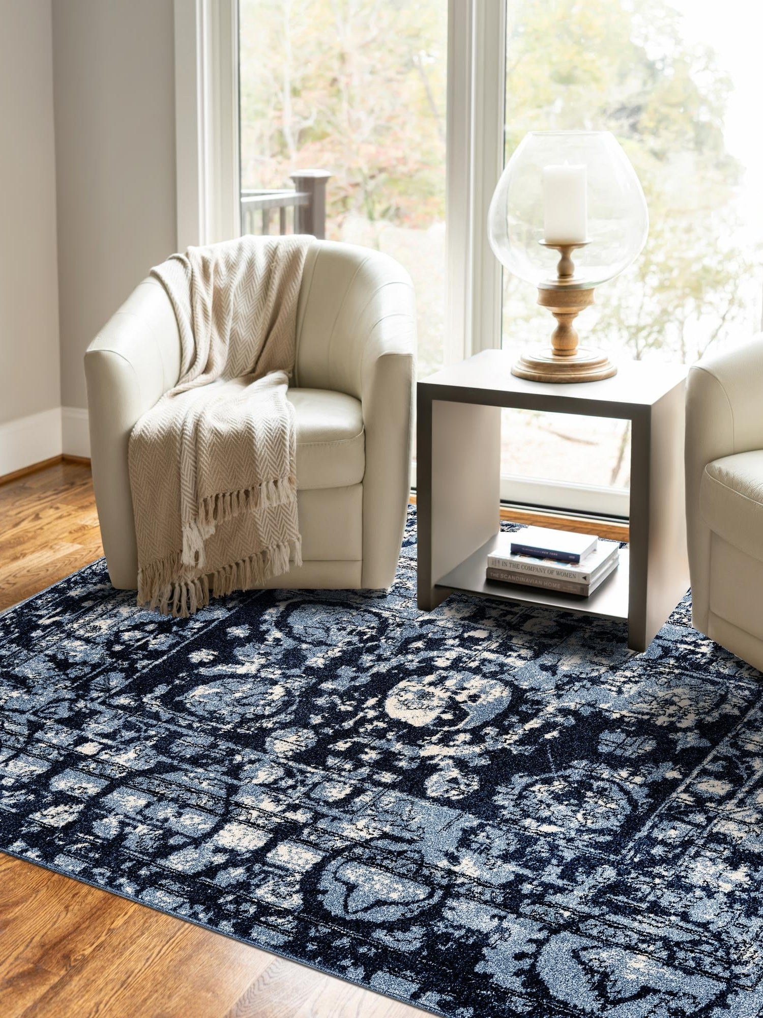 Blue 10' x 13' 1 La Jolla Rectangle Area Rug 100% Polypropylene Traditional Pattern Easy Clean Carpet for Living, Dining, Bedroom, Office for Sale at Rug Engine