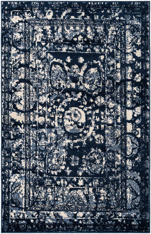 Blue 5' 3 x 8' La Jolla Rectangle Area Rug 100% Polypropylene Traditional Pattern Easy Clean Carpet for Living, Dining, Bedroom, Office for Sale at Rug Engine