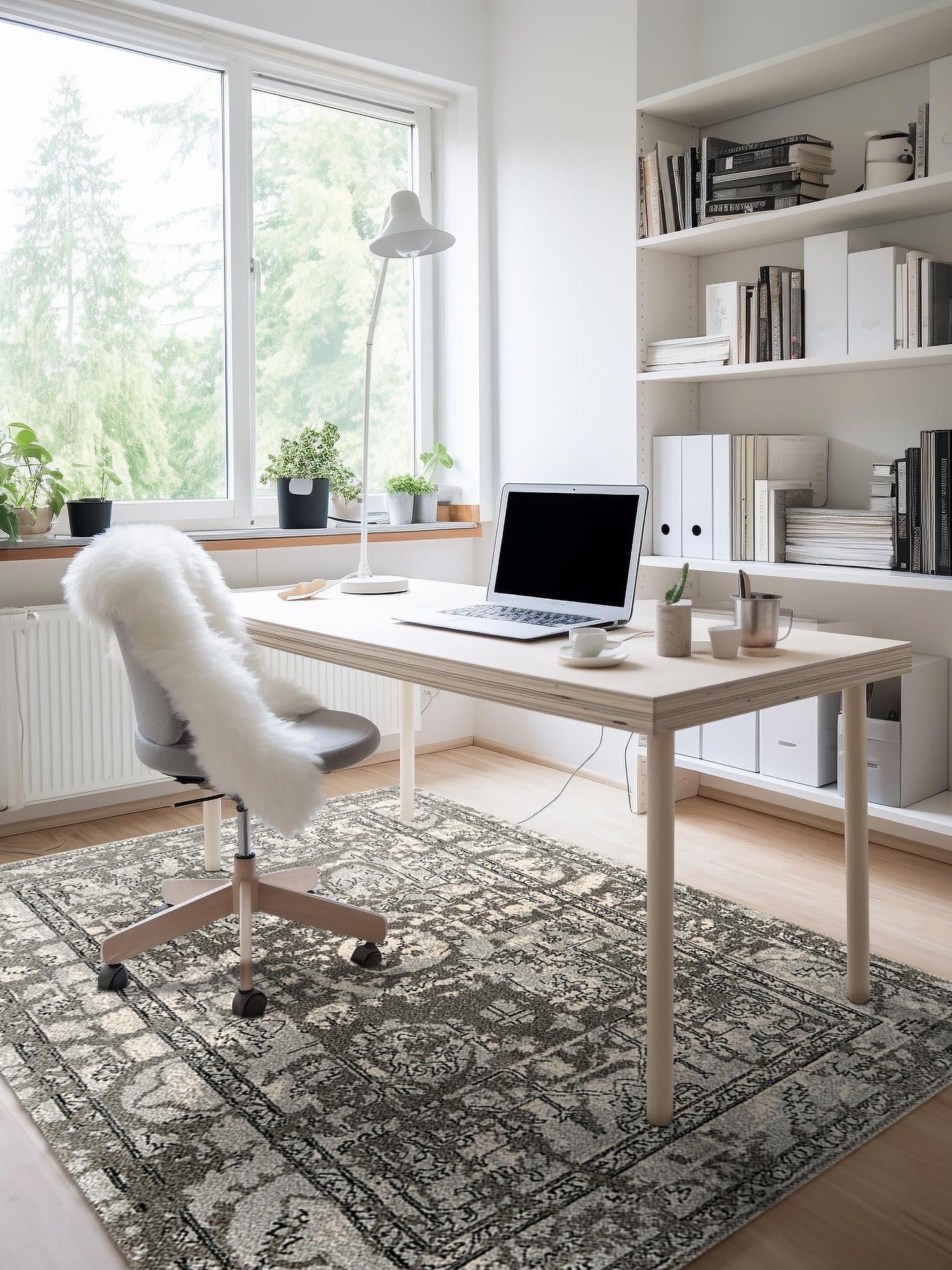 Gray 3' 1 x 5' 3 La Jolla Rectangle Area Rug 100% Polypropylene Traditional Pattern Easy Clean Carpet for Living, Dining, Bedroom, Office for Sale at Rug Engine