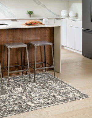 Gray 10' x 14' 1 La Jolla Rectangle Area Rug 100% Polypropylene Traditional Pattern Easy Clean Carpet for Living, Dining, Bedroom, Office for Sale at Rug Engine