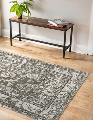 Gray 10' x 14' 1 La Jolla Rectangle Area Rug 100% Polypropylene Traditional Pattern Easy Clean Carpet for Living, Dining, Bedroom, Office for Sale at Rug Engine