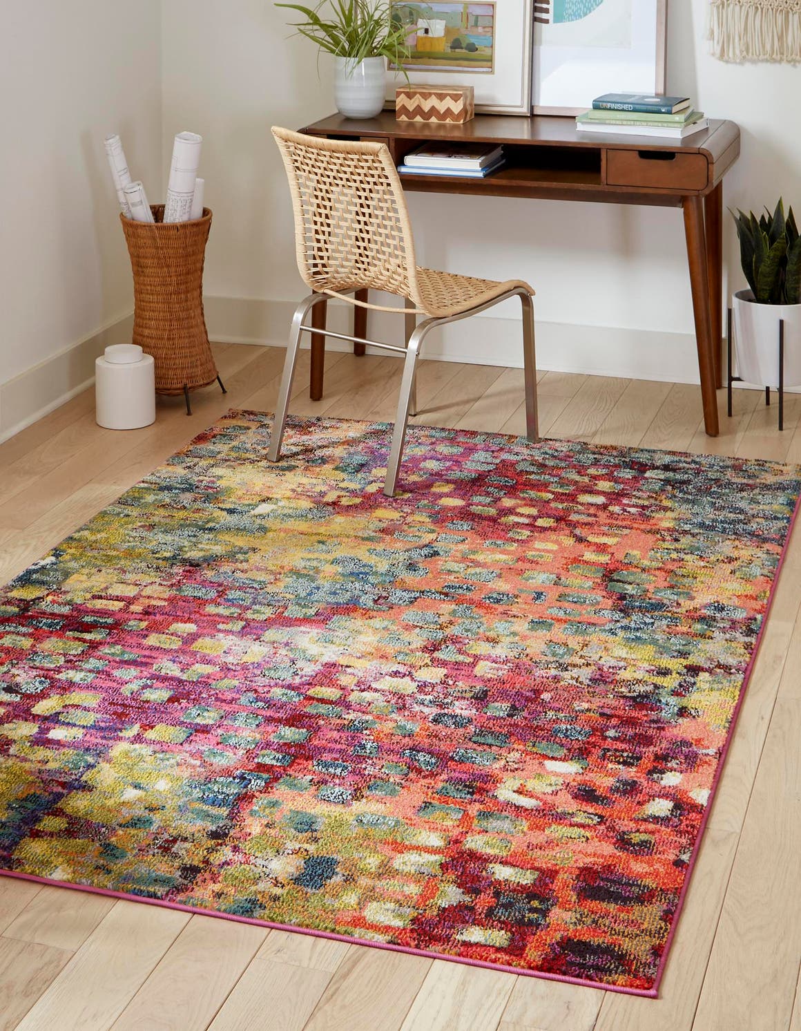 Multicolor 5' 1 x 8' Jardin Rectangle Area Rug Discounted Clearance Final Sale 100% Polypropylene With Cotton Backing Colorful & Vivid Modern Carpet for Home Decor for Sale at Rug Engine