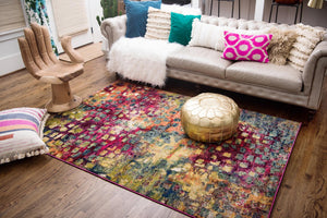 Multicolor 10' 6 x 16' 5 Jardin Rectangle Area Rug 100% Polypropylene With Cotton Backing Colorful & Vivid Modern Carpet for Home Decor for Sale at Rug Engine