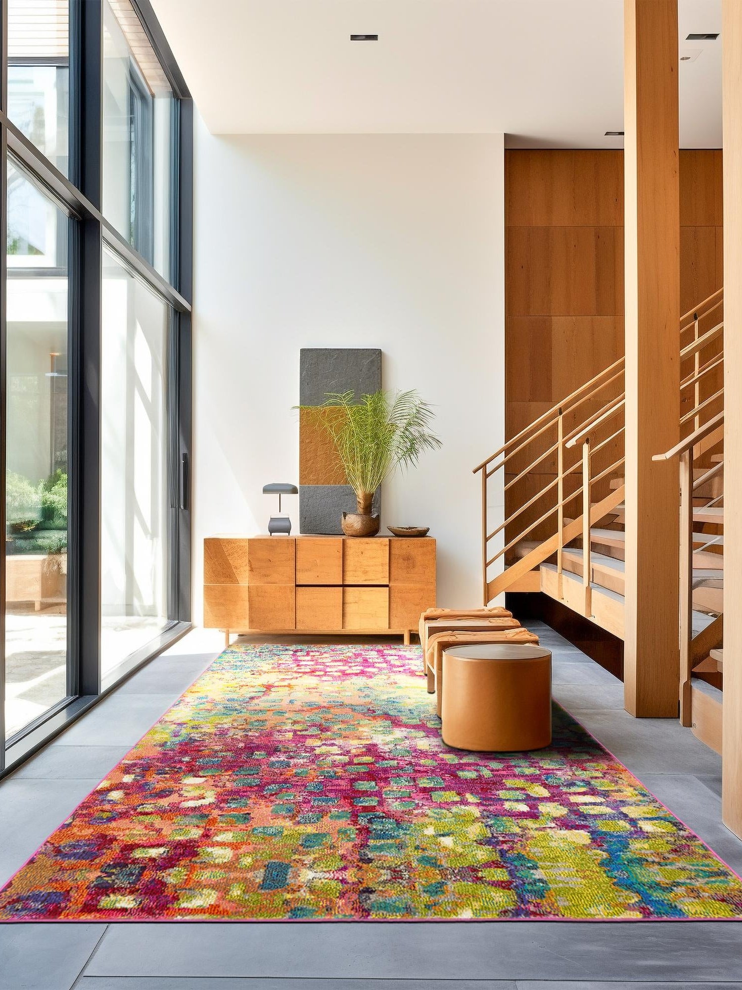 Multicolor 9' x 12' 2 Jardin Rectangle Area Rug 100% Polypropylene With Cotton Backing Colorful & Vivid Modern Carpet for Home Decor for Sale at Rug Engine