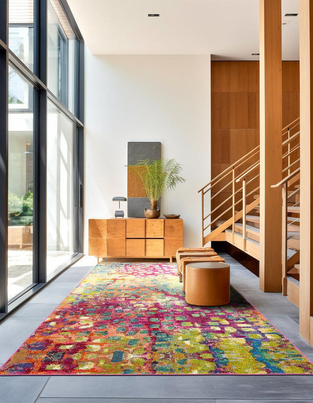 Multicolor 5' 1 x 8' Jardin Rectangle Rug