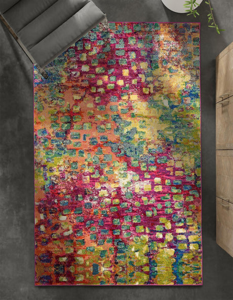 Multicolor 10' 6 x 16' 5 Jardin Rectangle Area Rug 100% Polypropylene With Cotton Backing Colorful & Vivid Modern Carpet for Home Decor for Sale at Rug Engine