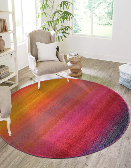 Multicolor 6' 1 x 6' 1 Estrella Round Area Rug 100% Polypropylene Non-Shedding Stain Resistant Carpet Colorful Modern Abstract Design Easy Clean for Home Decor for Sale at Rug Engine