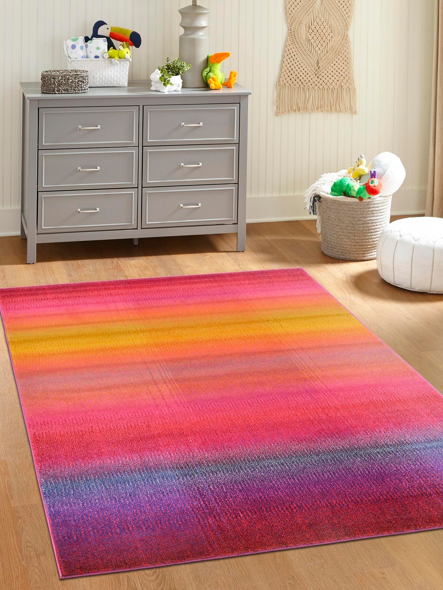 Multicolor 5' 1 x 8' Estrella Rectangle Area Rug 100% Polypropylene Non-Shedding Stain Resistant Carpet Colorful Modern Abstract Design Easy Clean for Home Decor for Sale at Rug Engine