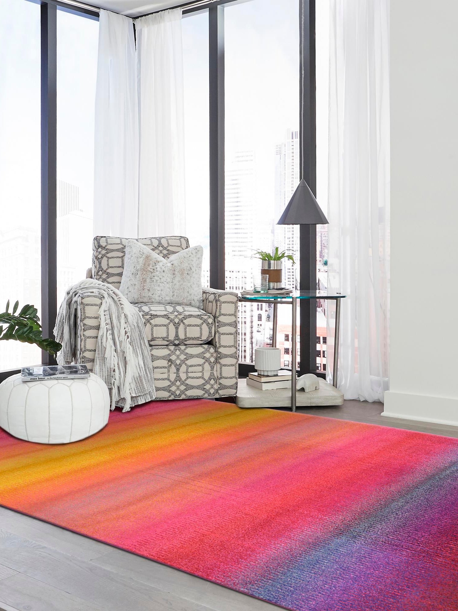 Multicolor 5' 1 x 8' Estrella Rectangle Area Rug 100% Polypropylene Non-Shedding Stain Resistant Carpet Colorful Modern Abstract Design Easy Clean for Home Decor for Sale at Rug Engine