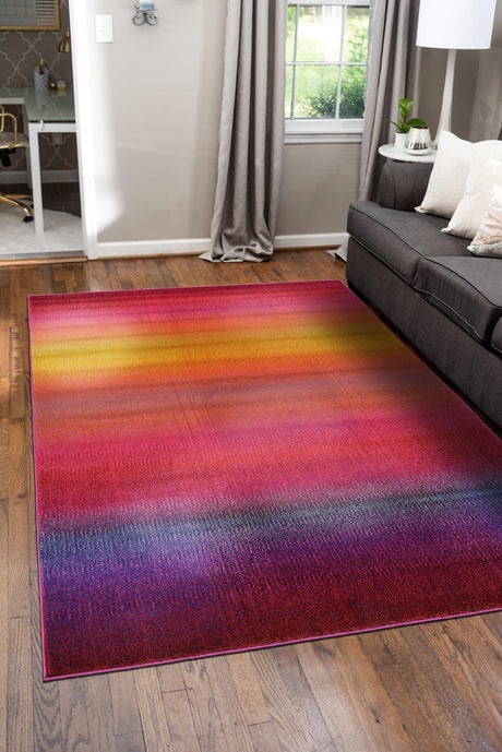 Multicolor 5' 1 x 8' Estrella Rectangle Area Rug 100% Polypropylene Non-Shedding Stain Resistant Carpet Colorful Modern Abstract Design Easy Clean for Home Decor for Sale at Rug Engine