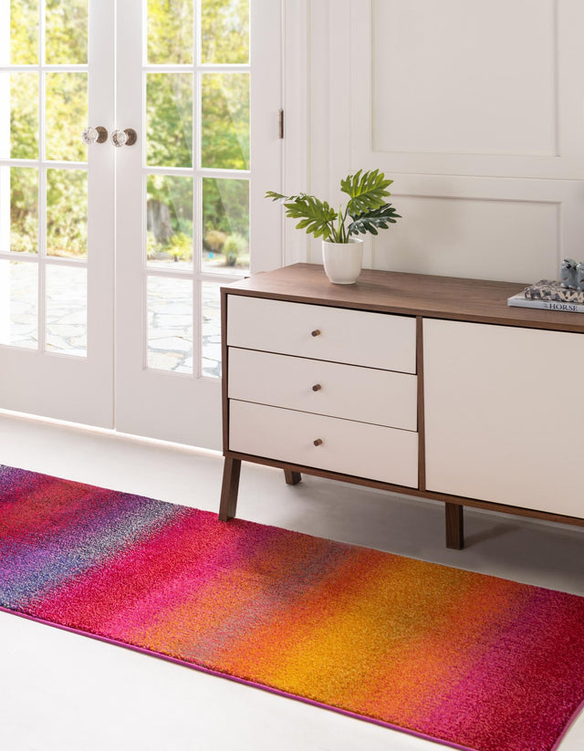 Multicolor 2' 7 x 10' Estrella Runner Area Rug 100% Polypropylene Non-Shedding Stain Resistant Carpet Colorful Modern Abstract Design Easy Clean for Home Decor for Sale at Rug Engine