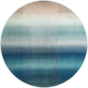 Blue 6' 1 x 6' 1 Estrella Round Area Rug 100% Polypropylene Non-Shedding Stain Resistant Carpet Colorful Modern Abstract Design Easy Clean for Home Decor for Sale at Rug Engine