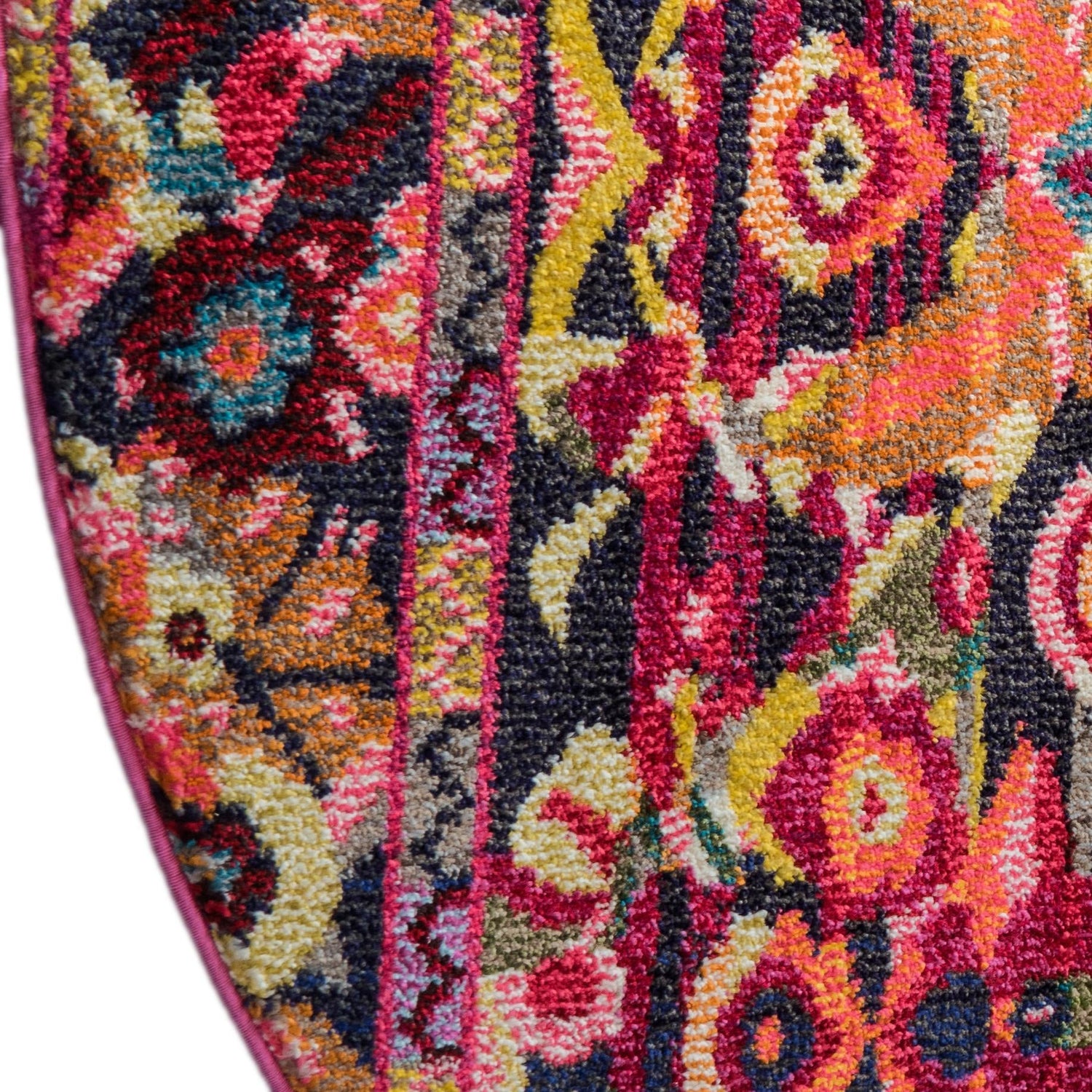 Red 6' 1 x 6' 1 Medici Round Area Rug 100% Polypropylene Traditional Vintage Classic Carpet for Home Interior Design Decor for Sale at Rug Engine