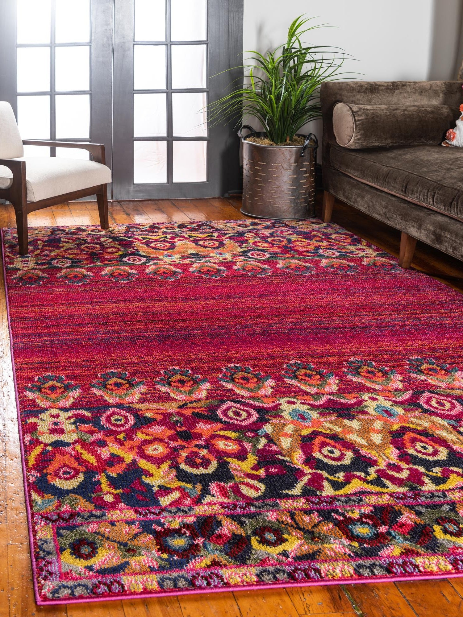 Red 7' 1 x 10' Medici Rectangle Area Rug 100% Polypropylene Traditional Vintage Classic Carpet for Home Interior Design Decor for Sale at Rug Engine