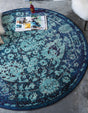 Blue 6' 1 x 6' 1 Medici Round Area Rug 100% Polypropylene Traditional Vintage Classic Carpet for Home Interior Design Decor for Sale at Rug Engine