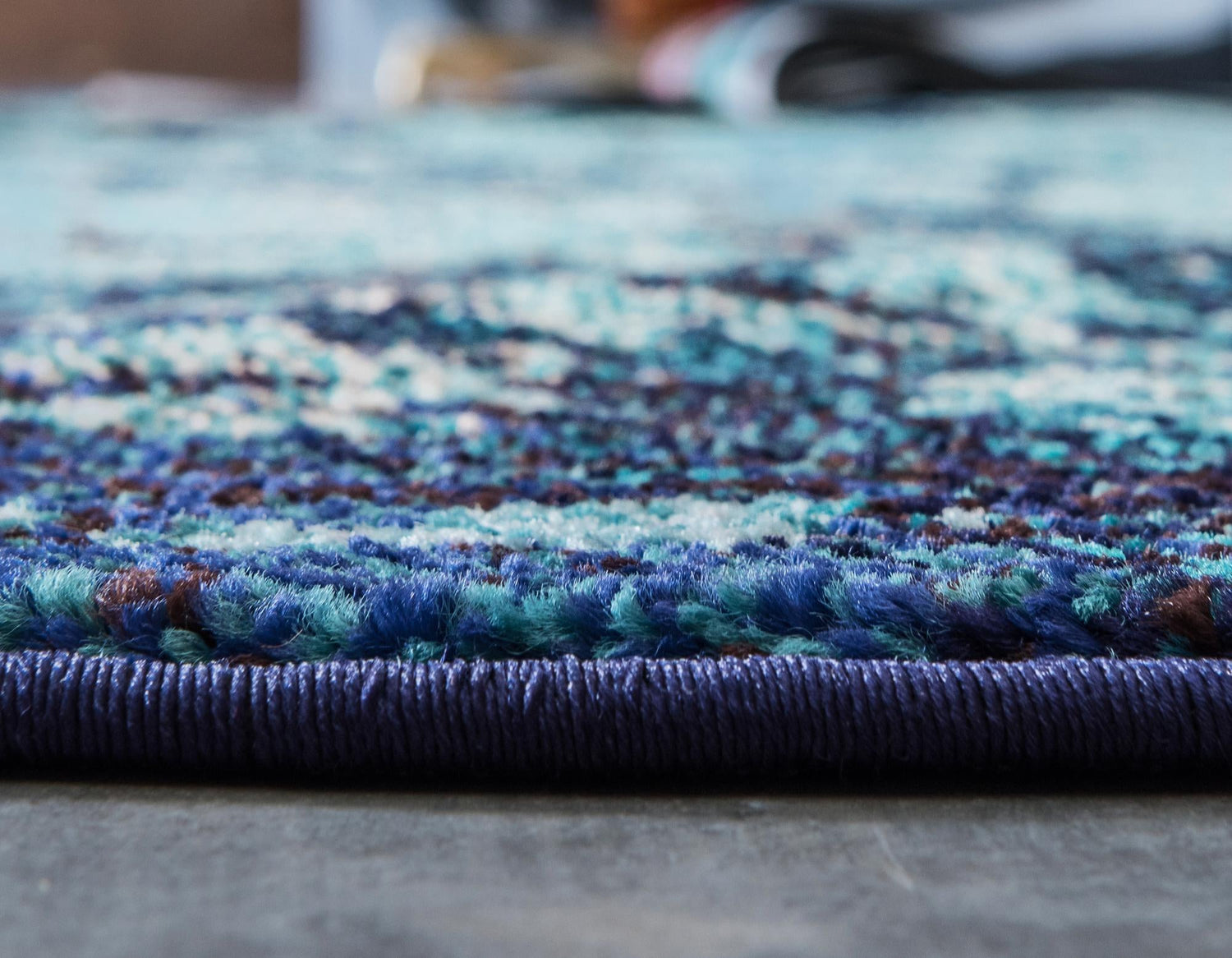 Blue 6' 1 x 6' 1 Medici Round Area Rug 100% Polypropylene Traditional Vintage Classic Carpet for Home Interior Design Decor for Sale at Rug Engine