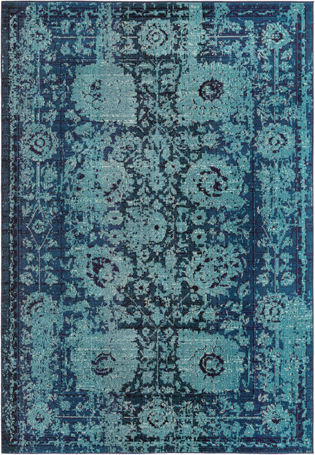 Blue 7' 1 x 10' Medici Rectangle Area Rug 100% Polypropylene Traditional Vintage Classic Carpet for Home Interior Design Decor for Sale at Rug Engine