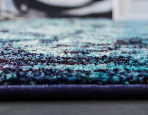 Blue 6' 1 x 6' 1 Medici Round Area Rug 100% Polypropylene Traditional Vintage Classic Carpet for Home Interior Design Decor for Sale at Rug Engine