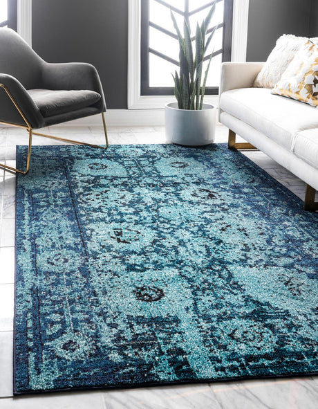 Blue 2' 2 x 3' 1 Medici Rectangle Area Rug 100% Polypropylene Traditional Vintage Classic Carpet for Home Interior Design Decor for Sale at Rug Engine