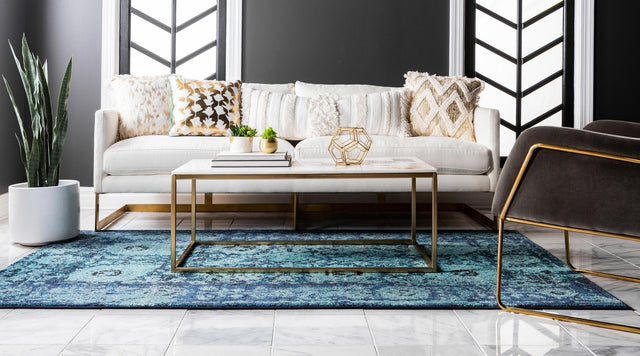 Blue 5' 1 x 8' Medici Rectangle Area Rug 100% Polypropylene Traditional Vintage Classic Carpet for Home Interior Design Decor for Sale at Rug Engine