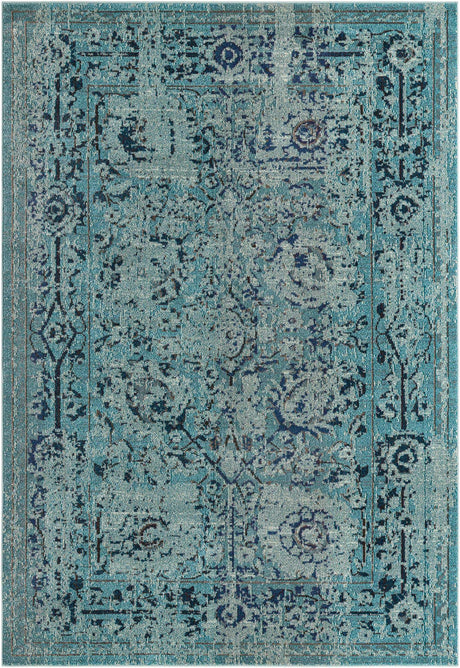 Light Blue 7' 1 x 10' Medici Rectangle Area Rug 100% Polypropylene Traditional Vintage Classic Carpet for Home Interior Design Decor for Sale at Rug Engine