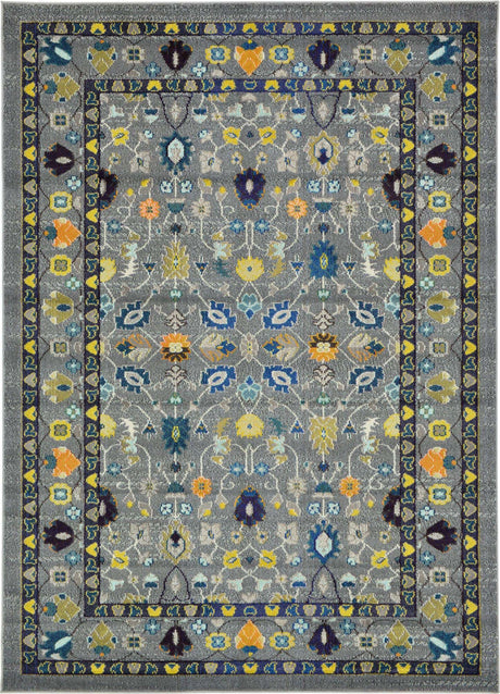 Gray 7' 1 x 10' Medici Rectangle Area Rug 100% Polypropylene Traditional Vintage Classic Carpet for Home Interior Design Decor for Sale at Rug Engine