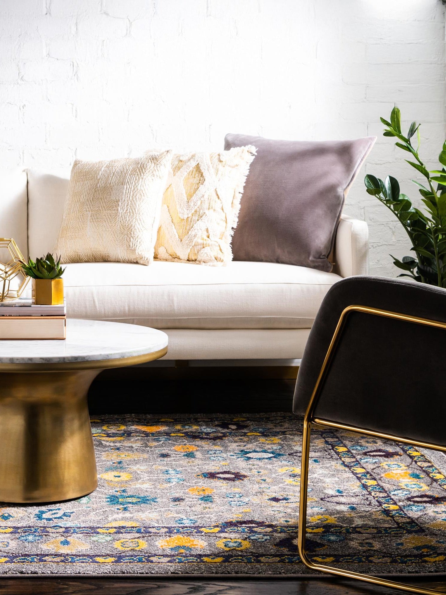 Gray 5' 1 x 8' Medici Rectangle Area Rug 100% Polypropylene Traditional Vintage Classic Carpet for Home Interior Design Decor for Sale at Rug Engine