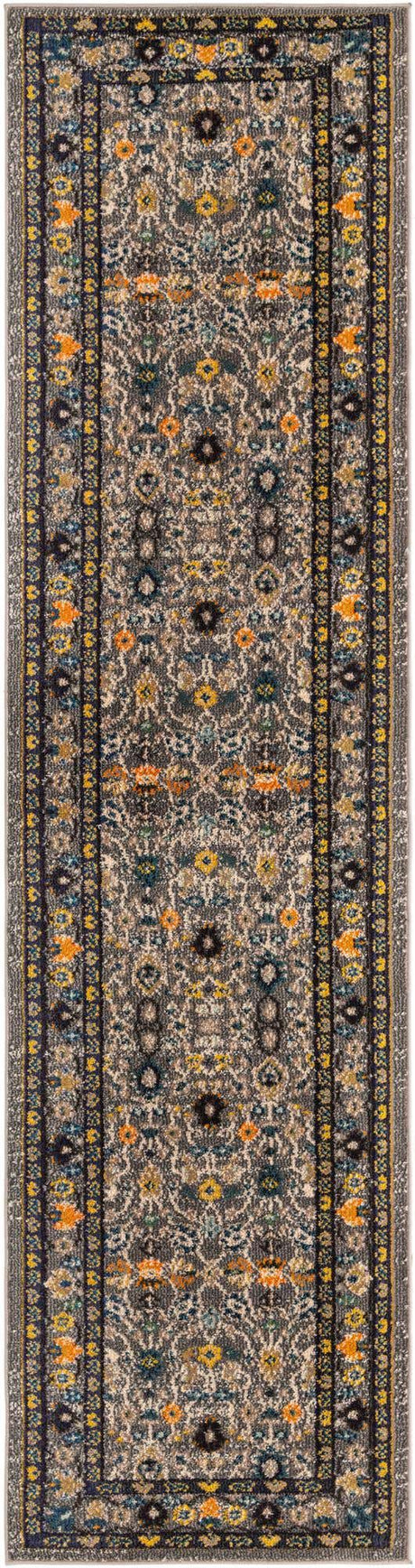 Gray 2' 7 x 10' Medici Runner Area Rug 100% Polypropylene Traditional Vintage Classic Carpet for Home Interior Design Decor for Sale at Rug Engine