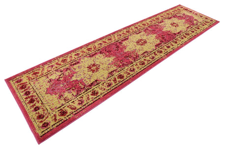 Pink 2' 7 x 10' Medici Runner Area Rug 100% Polypropylene Traditional Vintage Classic Carpet for Home Interior Design Decor for Sale at Rug Engine