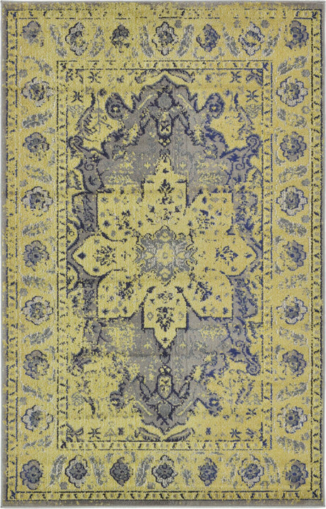 Gray 5' 1 x 8' Medici Rectangle Area Rug 100% Polypropylene Traditional Vintage Classic Carpet for Home Interior Design Decor for Sale at Rug Engine