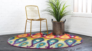 Multicolor 8' x 8' Estrella Round Area Rug 100% Polypropylene Non-Shedding Stain Resistant Carpet Colorful Modern Abstract Design Easy Clean for Home Decor for Sale at Rug Engine