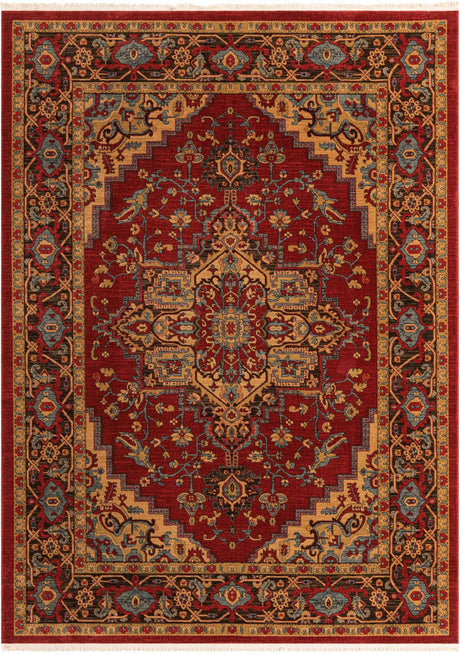 Red 8' x 11' Sahand Rectangle Area Rug Affordable Easy Clean Traditional Design Durable Carpet for Home Interior Design Living Room Dining Office for Sale at Rug Engine