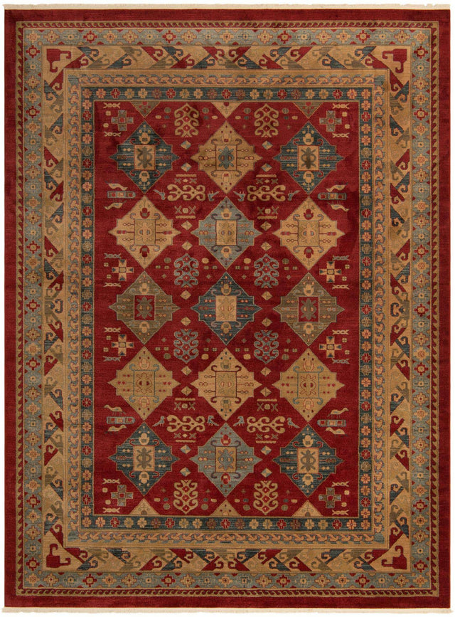 Red 10' x 13' 1 Sahand Rectangle Area Rug Affordable Easy Clean Traditional Design Durable Carpet for Home Interior Design Living Room Dining Office for Sale at Rug Engine