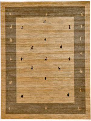Tan 9' x 12' 2 Fars Rectangle Area Rug 100% Polypropylene Unique Traditional Carpet for Classical Living, Dining Room & Office Spaces for Sale at Rug Engine