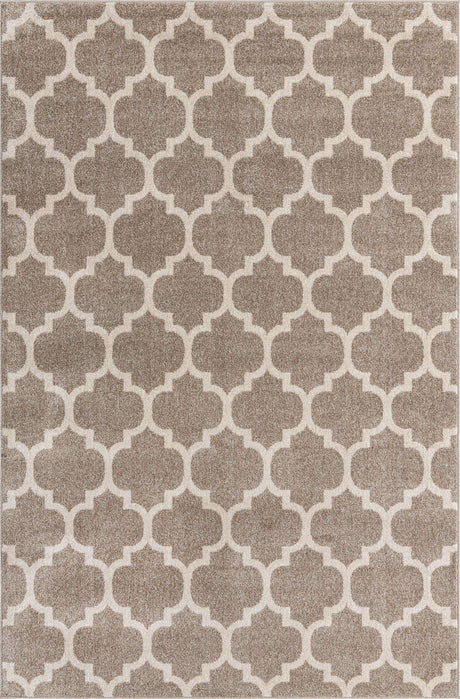 Light Brown 6' 1 x 9' Trellis Rectangle Area Rug
