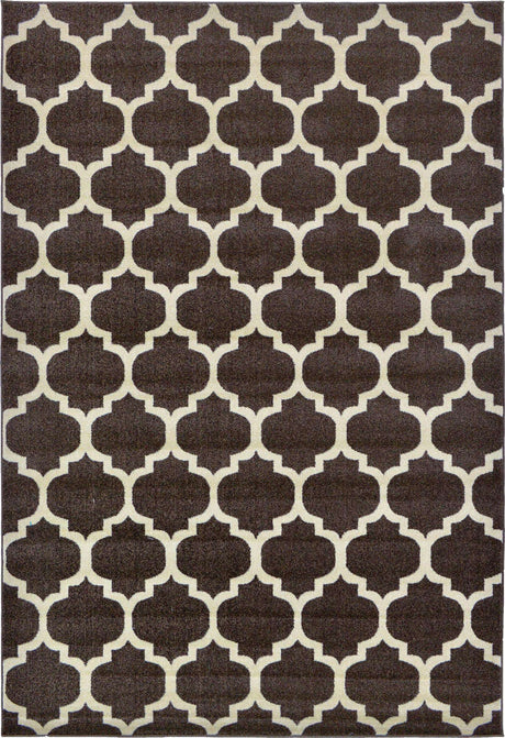 Chocolate Brown 6' 1 x 9' Trellis Rectangle Area Rug